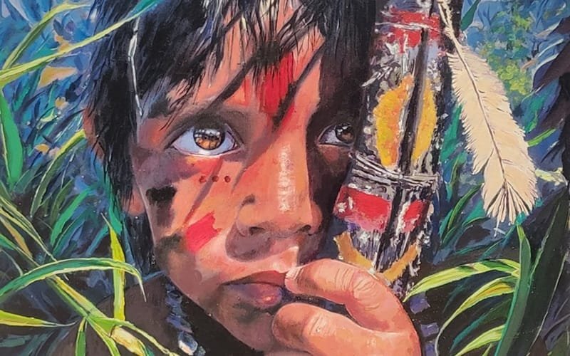 Quadro artista indígena Misto Birasil