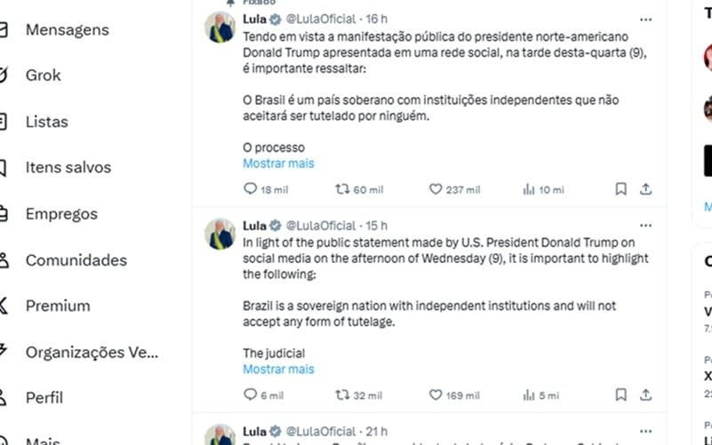 Twitter Lula Trum Misto Brasiil