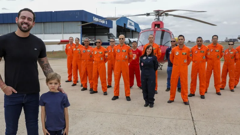 Victor Fonseca e o garoto Teo Zanello foram resgatados pelo serviço aeromédico do Corpo de Bombeiros Militar quando sofreram acidentes/Geovana Albuquerque/Agência Brasília
