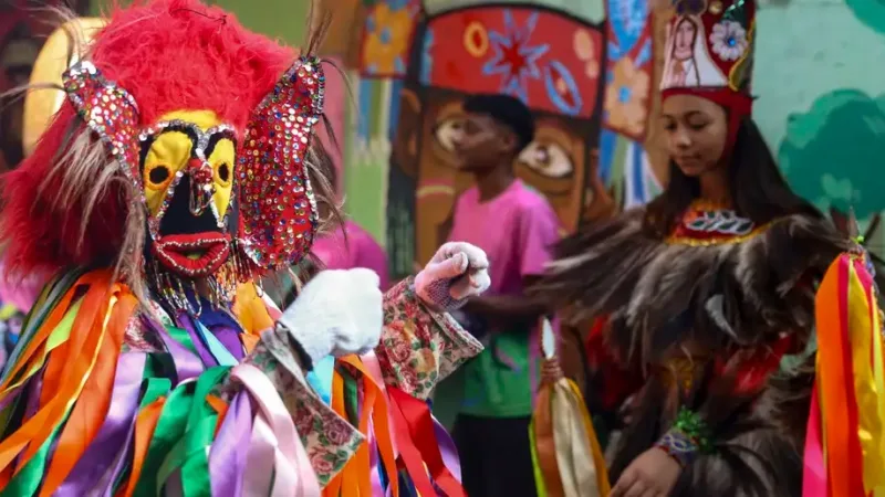 Boi da Floresta, coletivo tradicional de Bumba Meu Boi, durante apresentação na Liberdade/Tomaz Silva/Agência Brasil