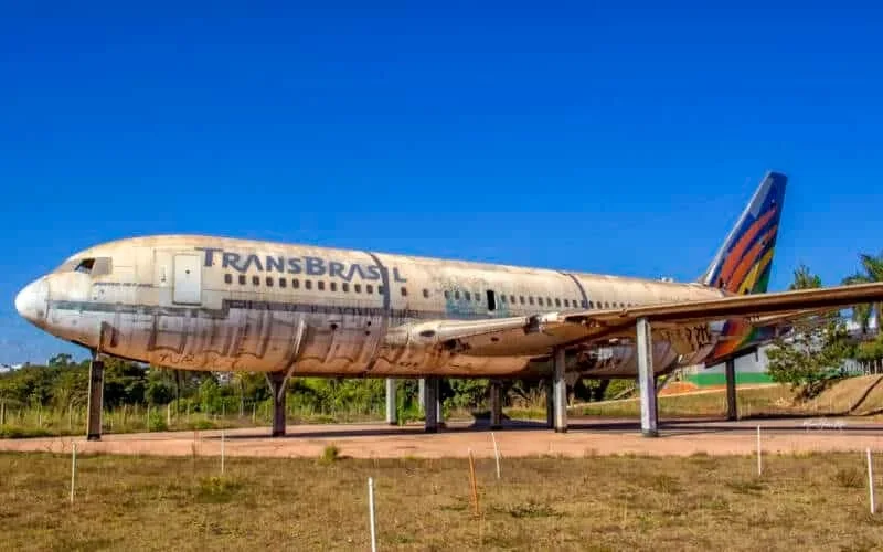 Avião antigo Transbrasil Boieng Taguatinga Misto Brasil