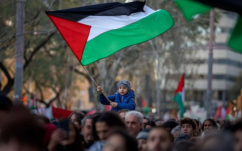Estado Palestino bandeira manifestação