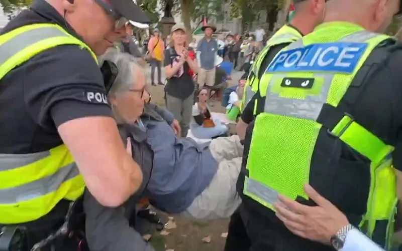 Manifestação pró'palestina Londres Misto Brasil