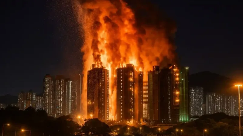 Presos suspeitos de provocar o incêndio em Hong Kong