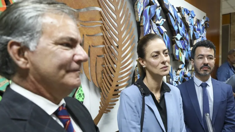 Renata Marinho, subprocuradora da Procuradoria-Geral do DF, com a diretoria daAssociação e do Sindicato dos Procuradores/Renato Alves/Agência Brasília