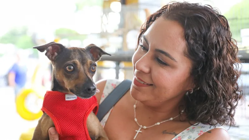 Déborah Stephany dos Santos cuida de 33 pets e agora conta com os cartões Ração e Castração cedido pelo governo distrital para os cuidadores/Lúcio Bernardo Jr./Agência Brasília