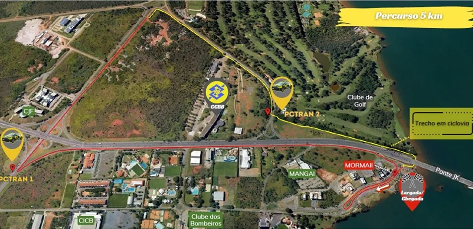 Trajeto trânsito interrompido JK Misto Brasil