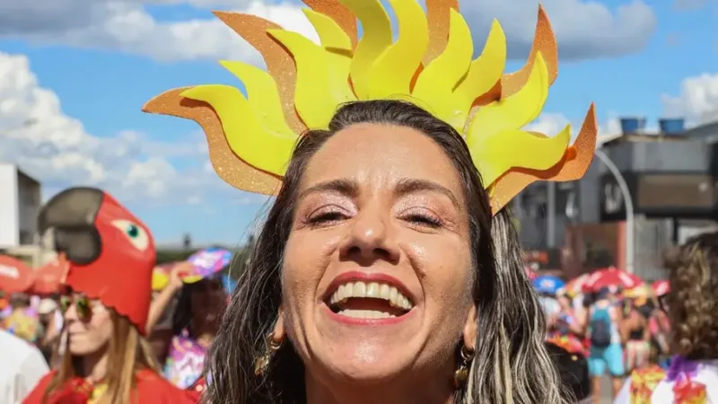 Foliã do Bloco Pacotão, que desfilou mais uma vez na contramão da W3 Norte, no último dia do Carnaval/Valter Campanato;Agência Brasil