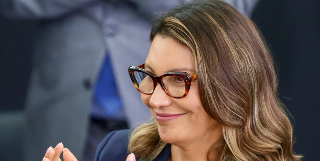 Janja da Silva na solenidade de assinatura do Pacto Brasil de Enfrentamento ao Feminicídio no Palácio do Planalto/Fabio Rodrigues-Pozzebom/Agência Brasil