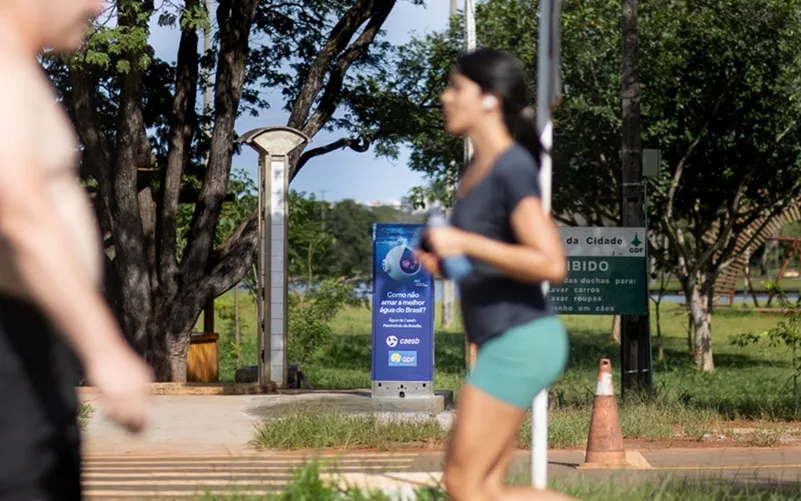 Pontos de hidratação em parques de Brasília