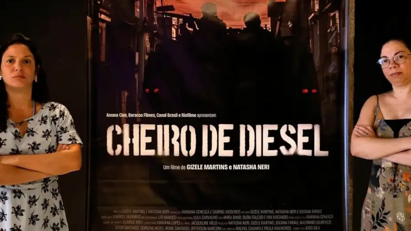 Natasha Neri e Gizele Martins, diretoras do documentário “Cheiro de Diesel”, no Cinema Botafogo Cinesytem, no Rio/Tânia Rêgo/Agência Brasil