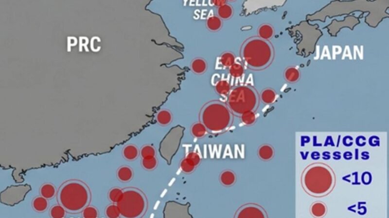 China posicionou mais de 100 navios perto de Taiwan
