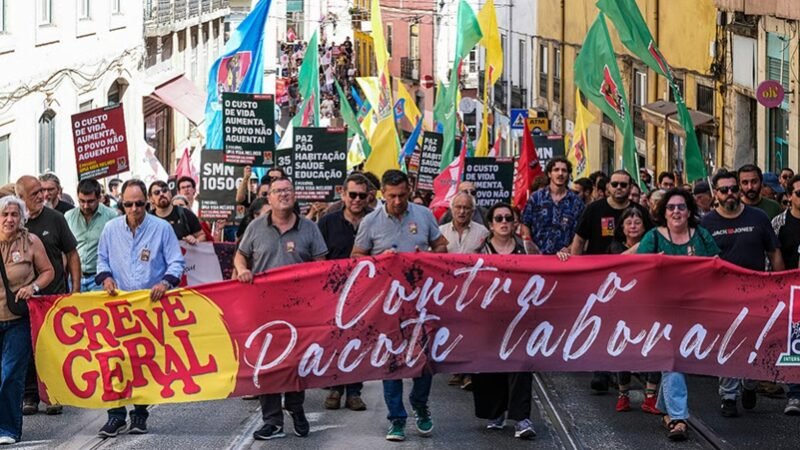Greve geral paralisou diversos setores em Portugal