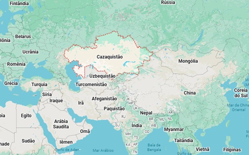 Cazaquistão mapa Ásia Central Misto Brsasil