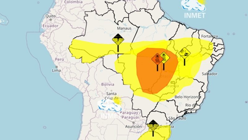 Alerta laranja de perigo para baixa umidade
