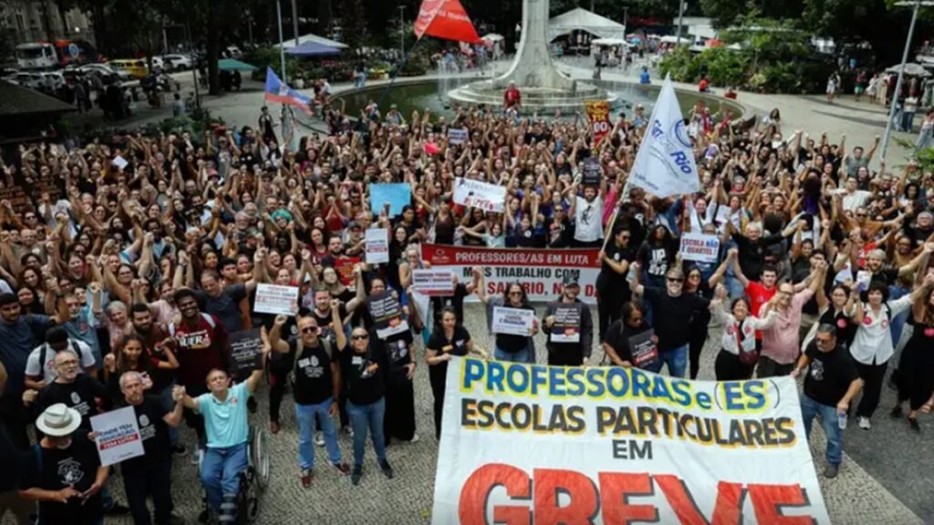 Greve professores escolas RJ Misto Brasil
