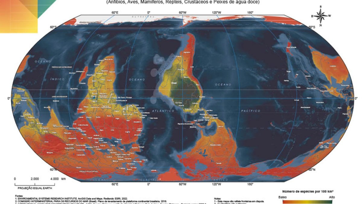 Mapa Múndi novas versões IBGE Misto Brasil
