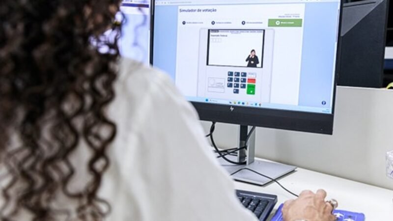 Técnica da justiça eleitoral testa no computador a urna eletrônica que será usada nas eleições de outubro/Leobark Rodrigues/TSE